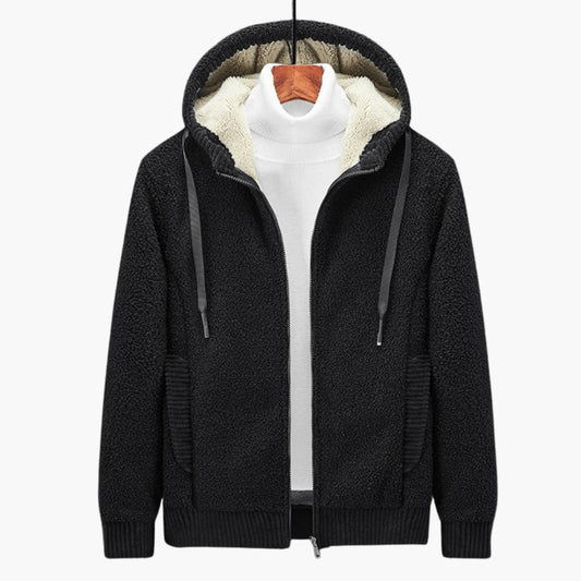 Men's Hoodie with Zipper and Padded Hood for Casual Comfort