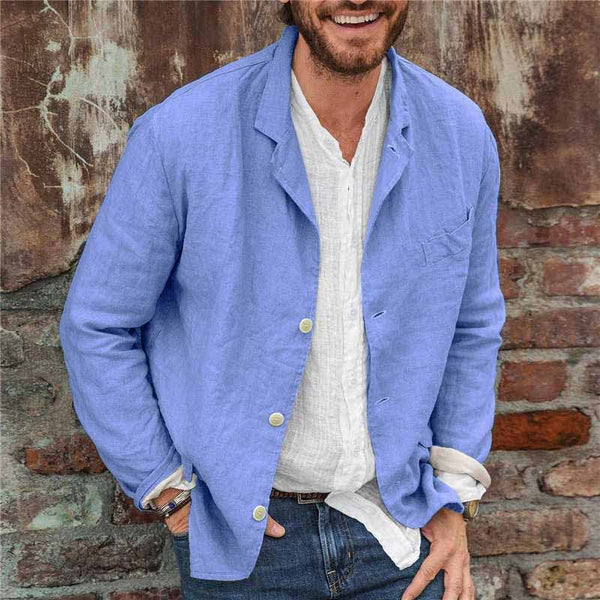 Men's Jacket Casual Light Linen Look Breathable Comfort