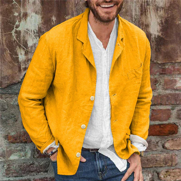 Men's Jacket Casual Light Linen Look Breathable Comfort