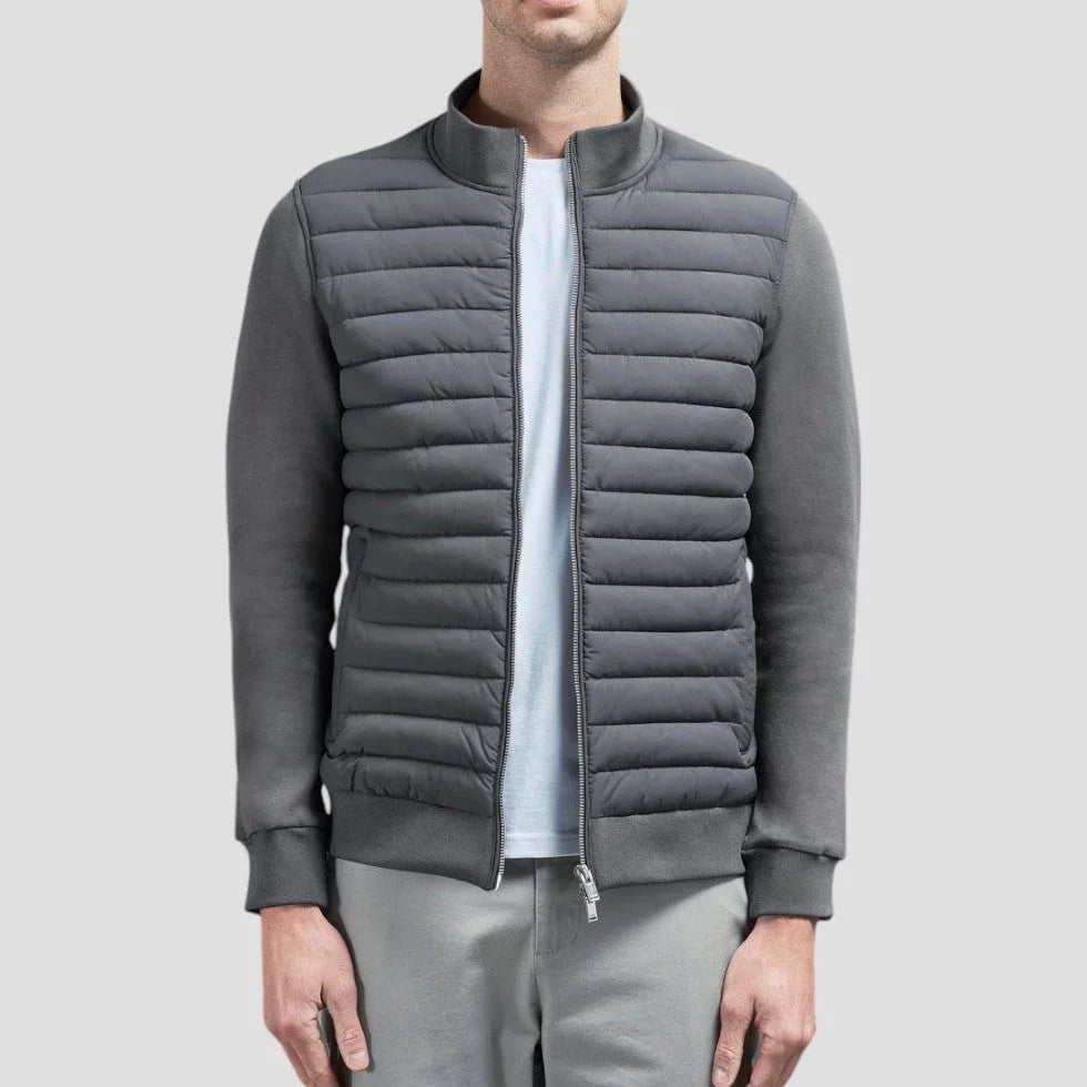 Men's Jacket Hybrid Quilted with Knitted Sleeves