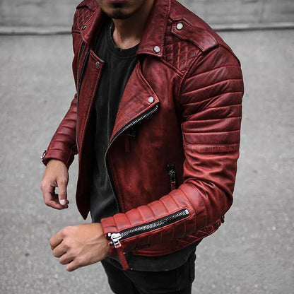 Men's Jacket Leather Stylish Urban Design Leather Style