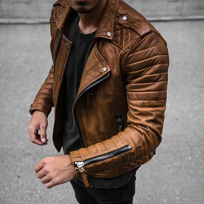 Men's Jacket Leather Stylish Urban Design Leather Style