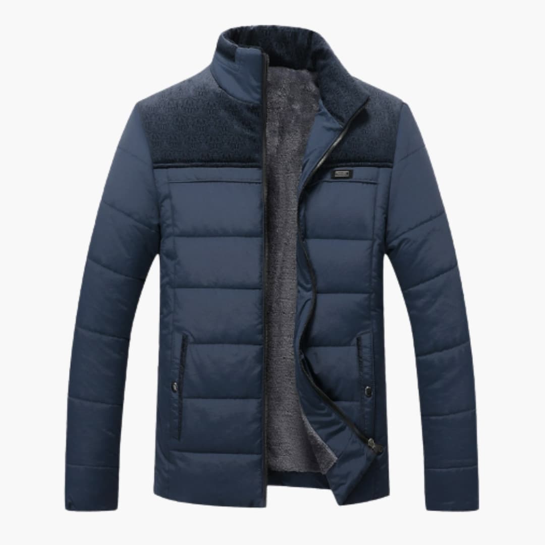 Men's Jacket Quilted With Standing Collar For Comfortable Style