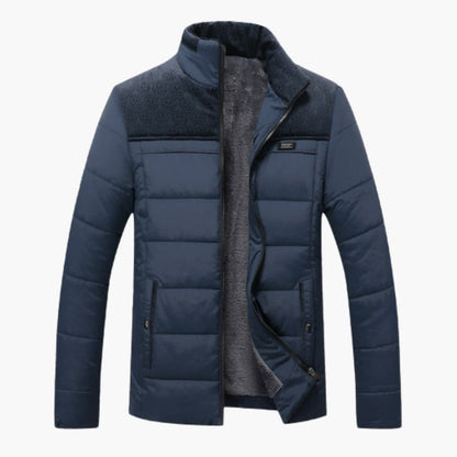 Men's Jacket Quilted With Standing Collar For Comfortable Style