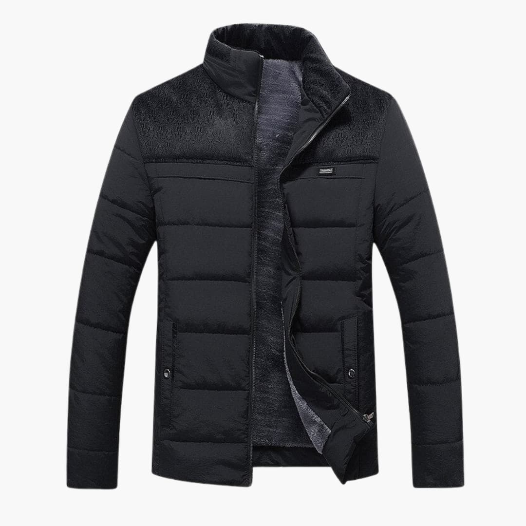 Men's Jacket Quilted With Standing Collar For Comfortable Style