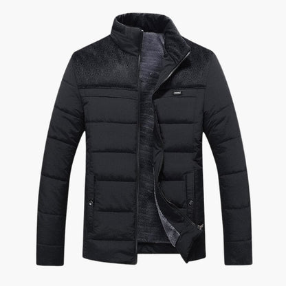 Men's Jacket Quilted With Standing Collar For Comfortable Style