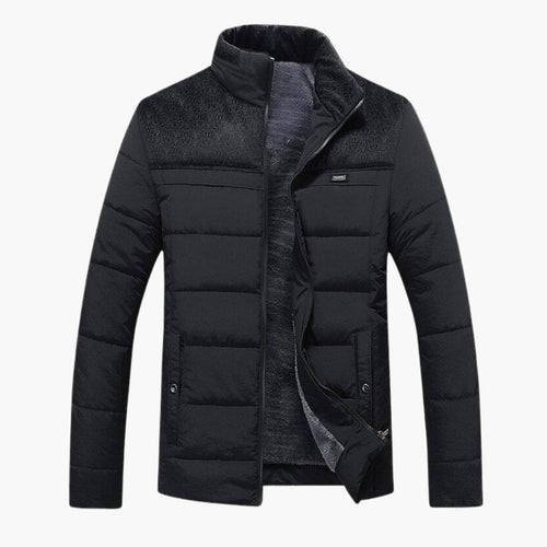 Men's Jacket Quilted With Standing Collar For Comfortable Style
