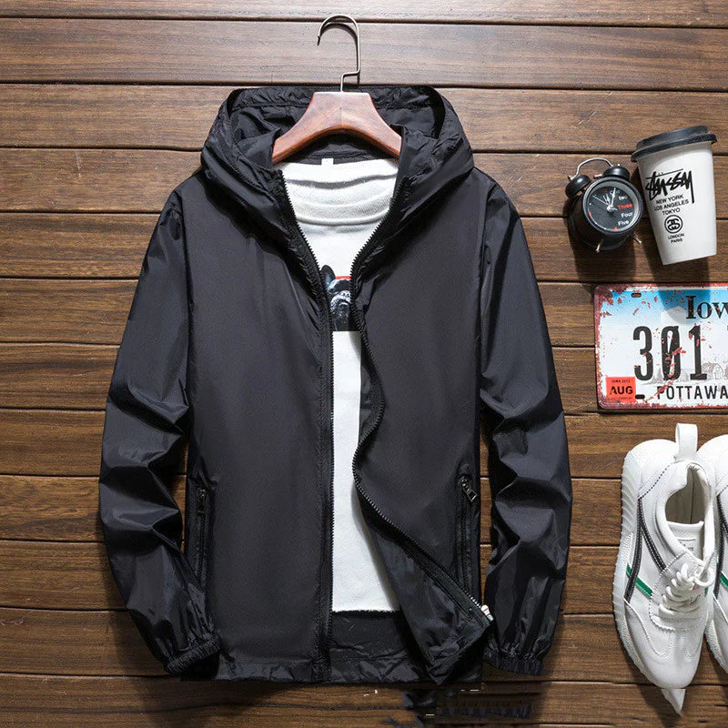 Men's Jacket Windproof With Adjustable Hood For Comfortable Protection
