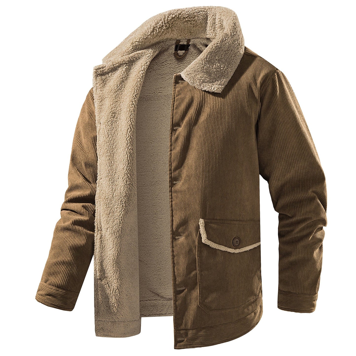 Men's Jacket Winter Weatherproof Polyester with Fleece Lining