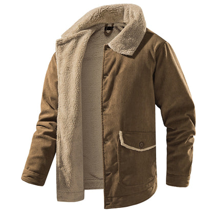 Men's Jacket Winter Weatherproof Polyester with Fleece Lining