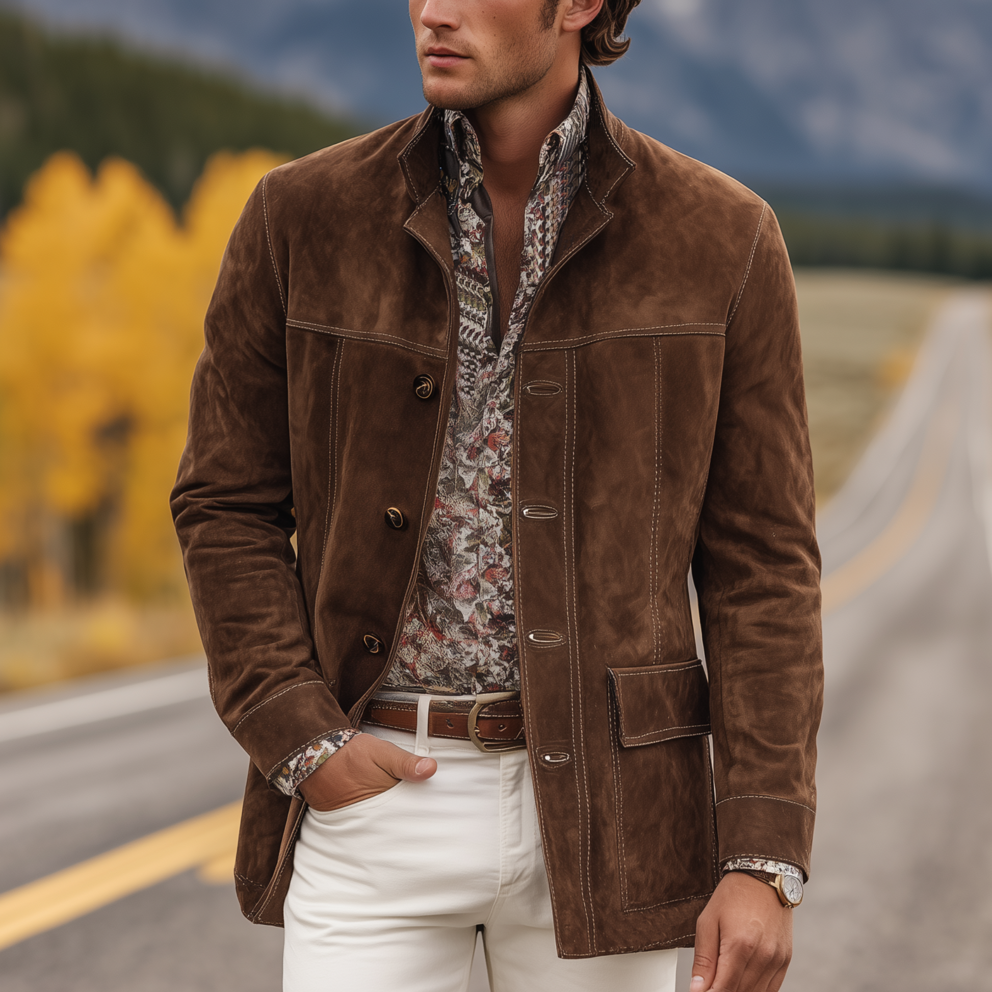 Men's Jacket with Reverses and Tough Design