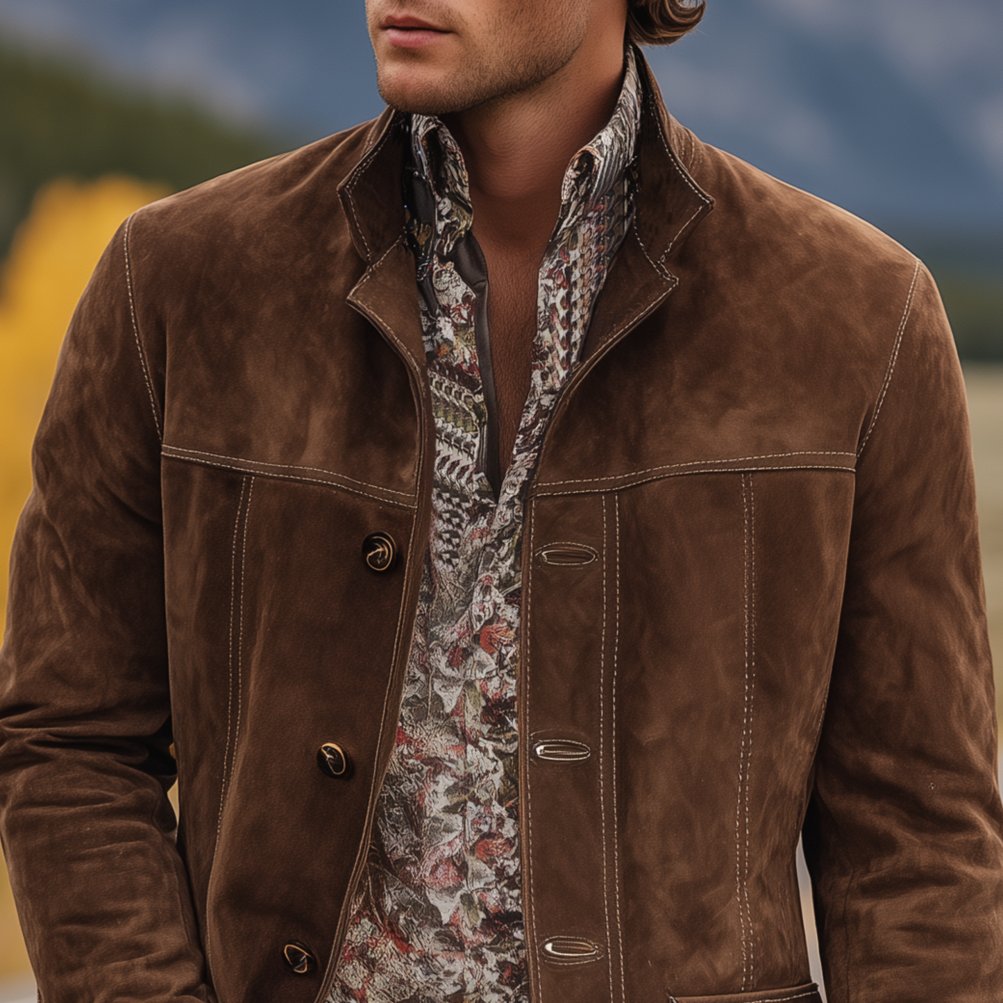 Men's Jacket with Reverses and Tough Design
