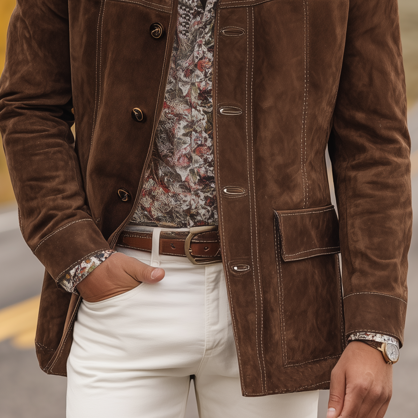 Men's Jacket with Reverses and Tough Design