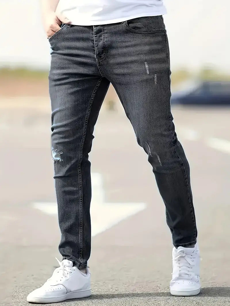 Men's Jeans Torn Casual Denim High Quality Fit