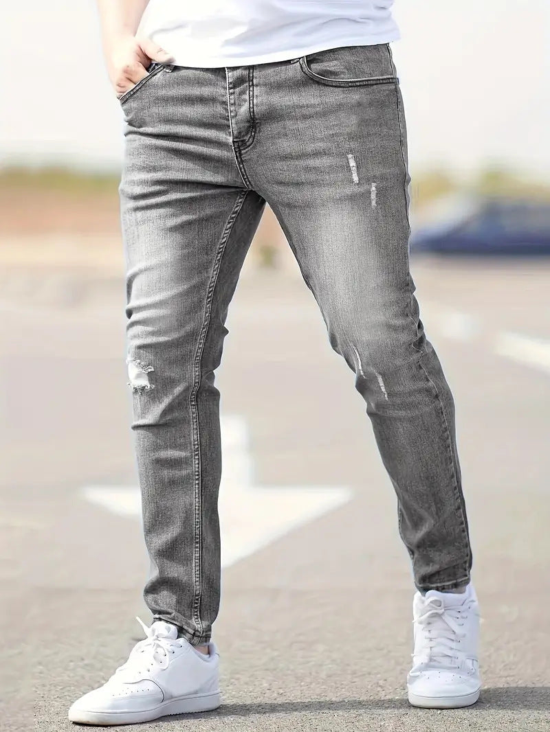 Men's Jeans Torn Casual Denim High Quality Fit