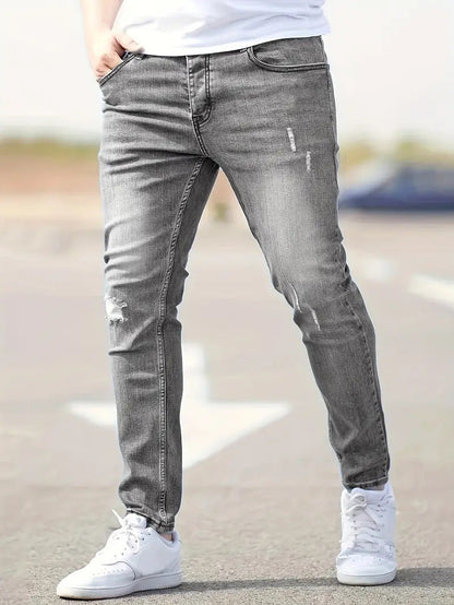 Men's Jeans Torn Casual Denim High Quality Fit