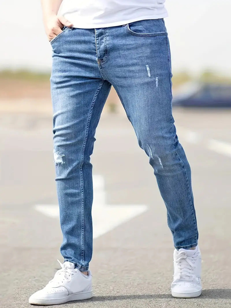 Men's Jeans Torn Casual Denim High Quality Fit