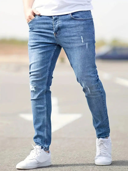 Men's Jeans Torn Casual Denim High Quality Fit