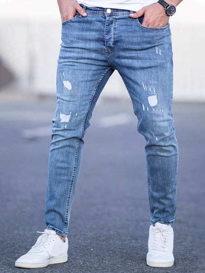 Men's Jeans Torn Casual Denim High Quality Fit
