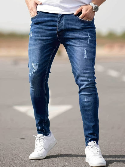 Men's Jeans Torn Casual Denim High Quality Fit
