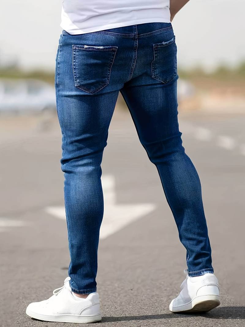 Men's Jeans Torn Casual Denim High Quality Fit