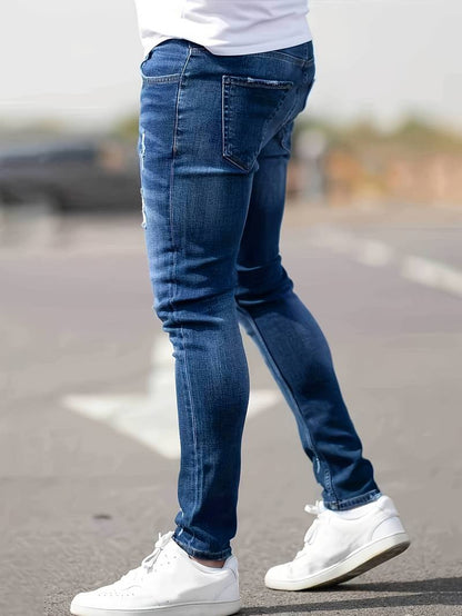 Men's Jeans Torn Casual Denim High Quality Fit