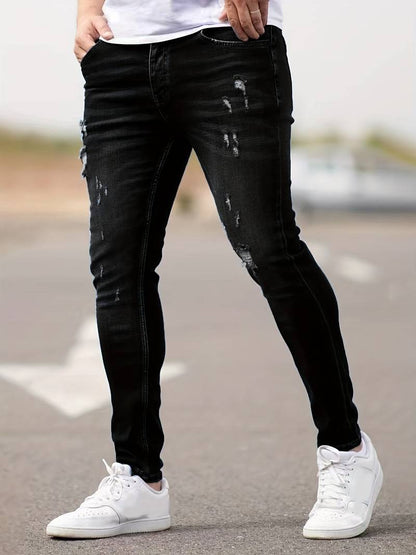 Men's Jeans Torn Casual Denim High Quality Fit