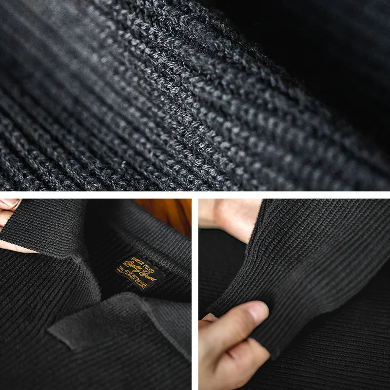 Men's Knitted Polo Collar Sweater Casual