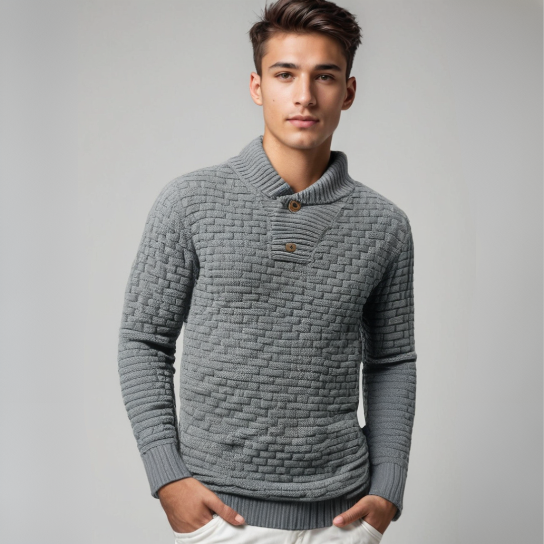 Men's Knitted Sweater Elegant Cotton and Acrylic