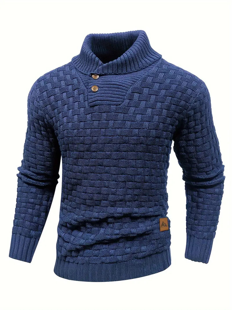 Men's Knitted Sweater Elegant Cotton and Acrylic