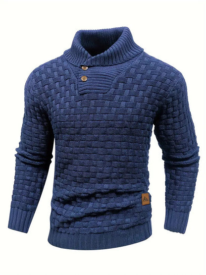 Men's Knitted Sweater Elegant Cotton and Acrylic