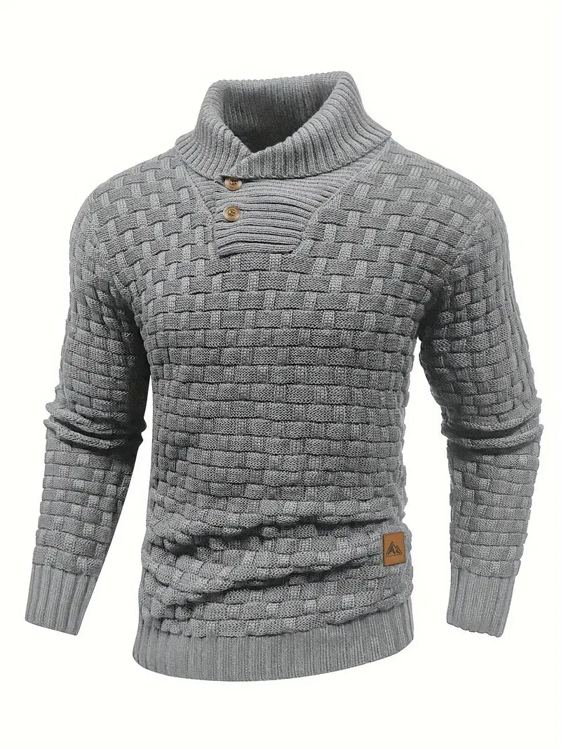 Men's Knitted Sweater Elegant Cotton and Acrylic