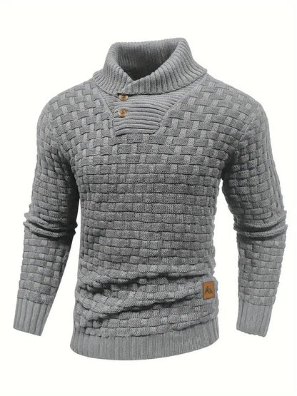 Men's Knitted Sweater Elegant Cotton and Acrylic