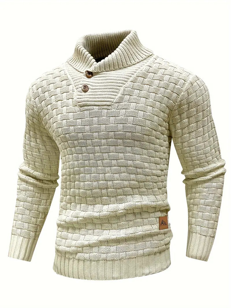 Men's Knitted Sweater Elegant Cotton and Acrylic