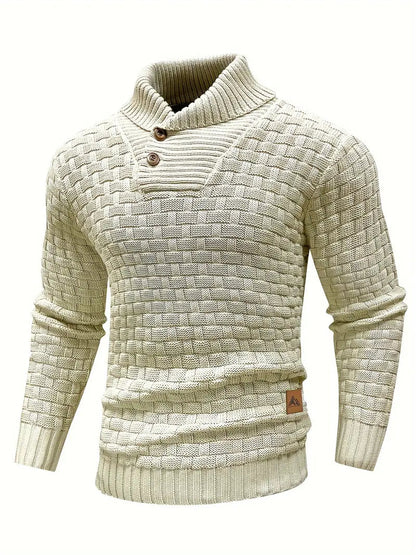 Men's Knitted Sweater Elegant Cotton and Acrylic