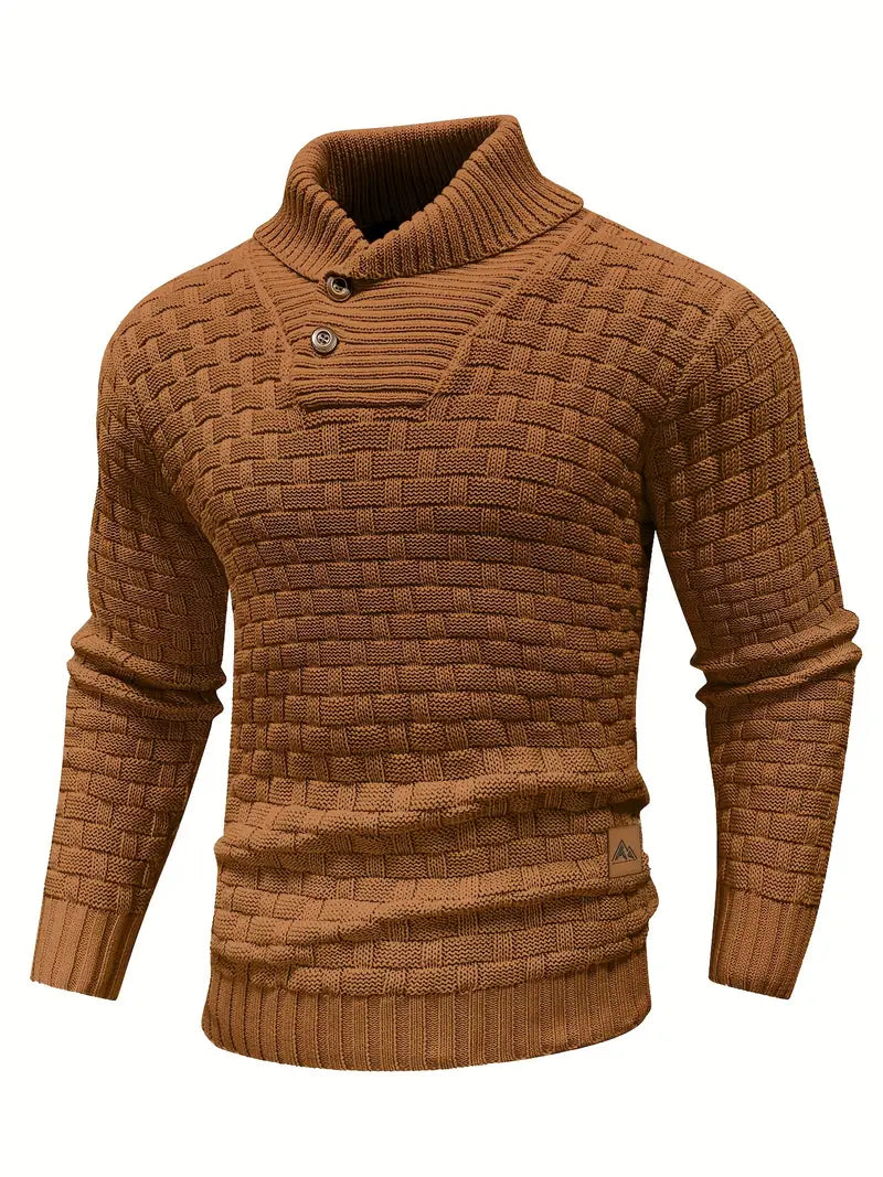Men's Knitted Sweater Elegant Cotton and Acrylic