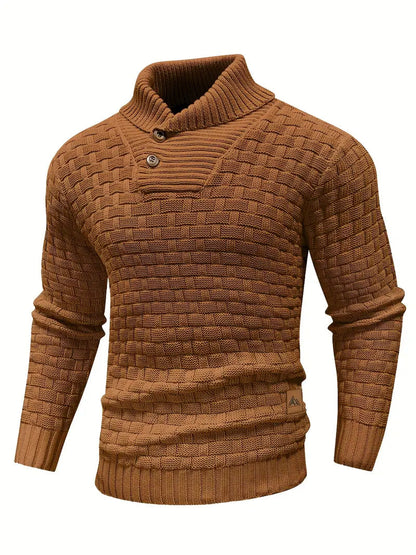 Men's Knitted Sweater Elegant Cotton and Acrylic