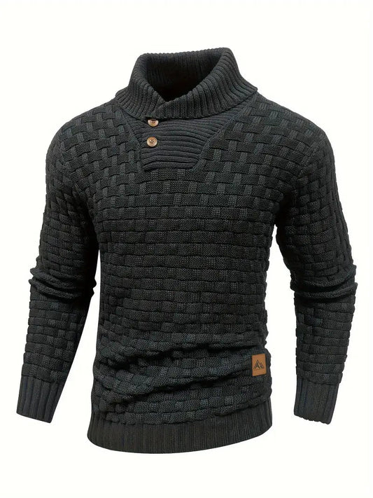 Men's Knitted Sweater Elegant Cotton and Acrylic