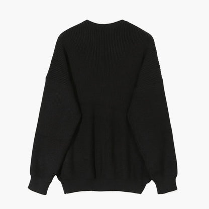 Men's Knitted Sweater with Half Zip and Long Sleeves