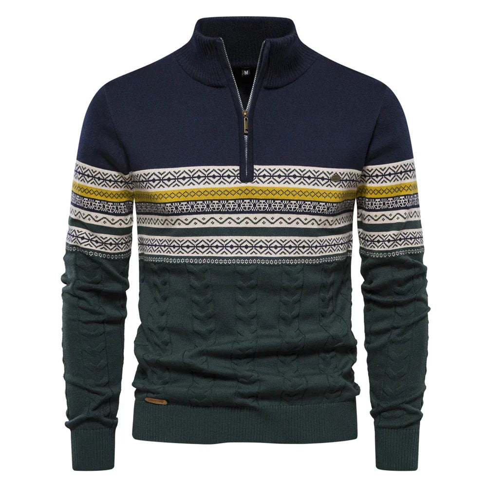 Men's Knitted Sweater with Retro Pattern