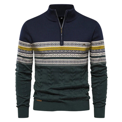 Men's Knitted Sweater with Retro Pattern