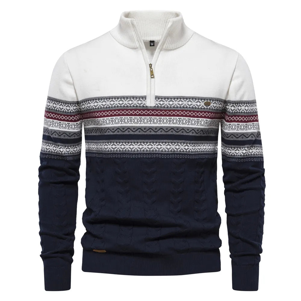 Men's Knitted Sweater with Retro Pattern