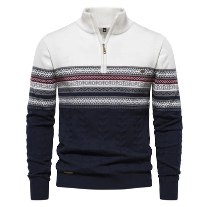 Men's Knitted Sweater with Retro Pattern