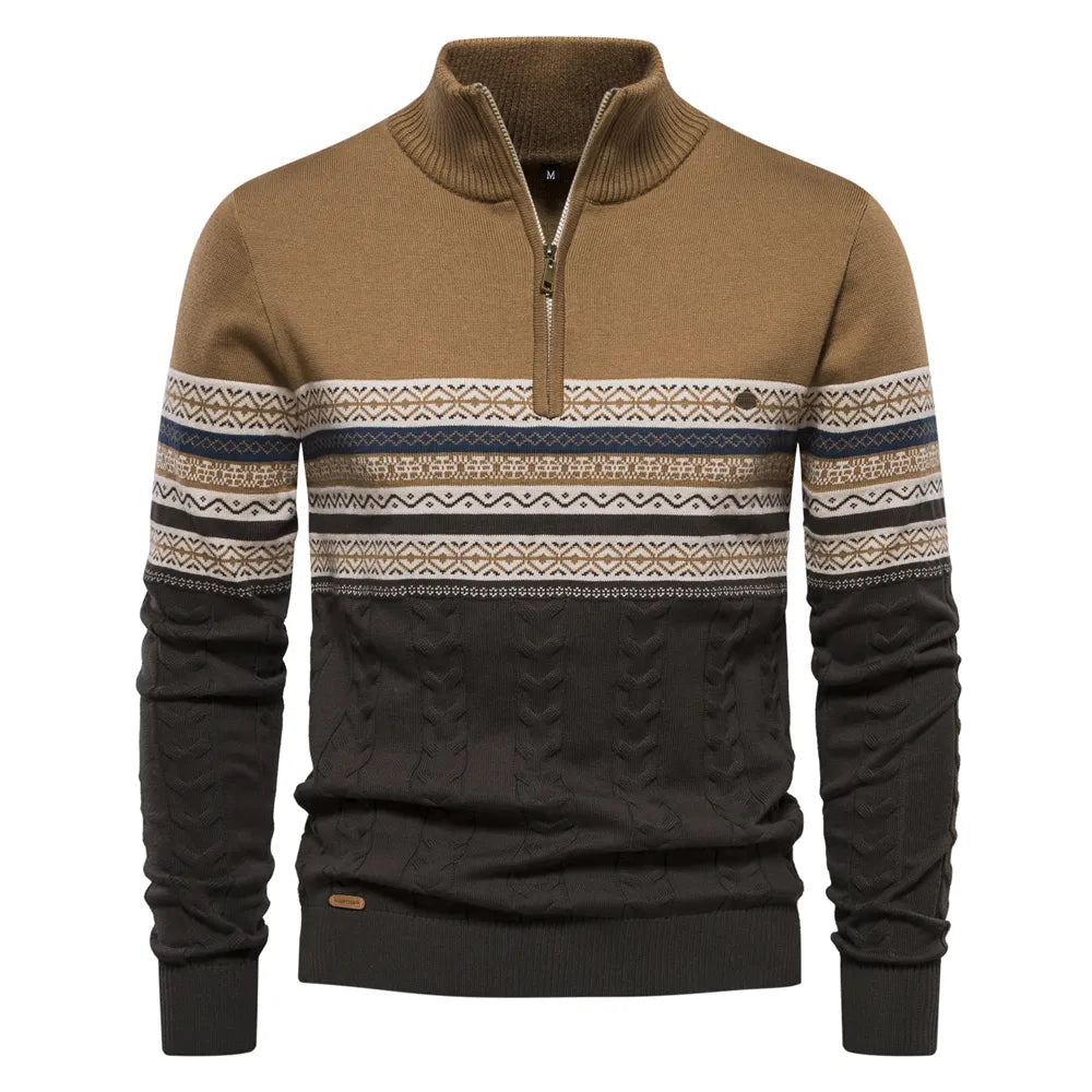 Men's Knitted Sweater with Retro Pattern