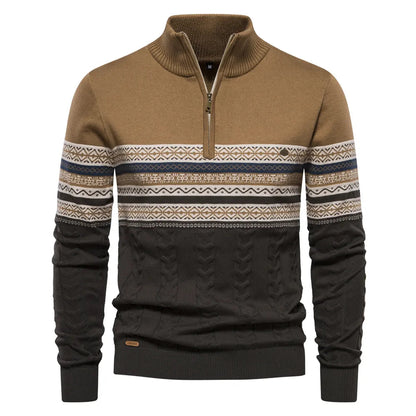 Men's Knitted Sweater with Retro Pattern