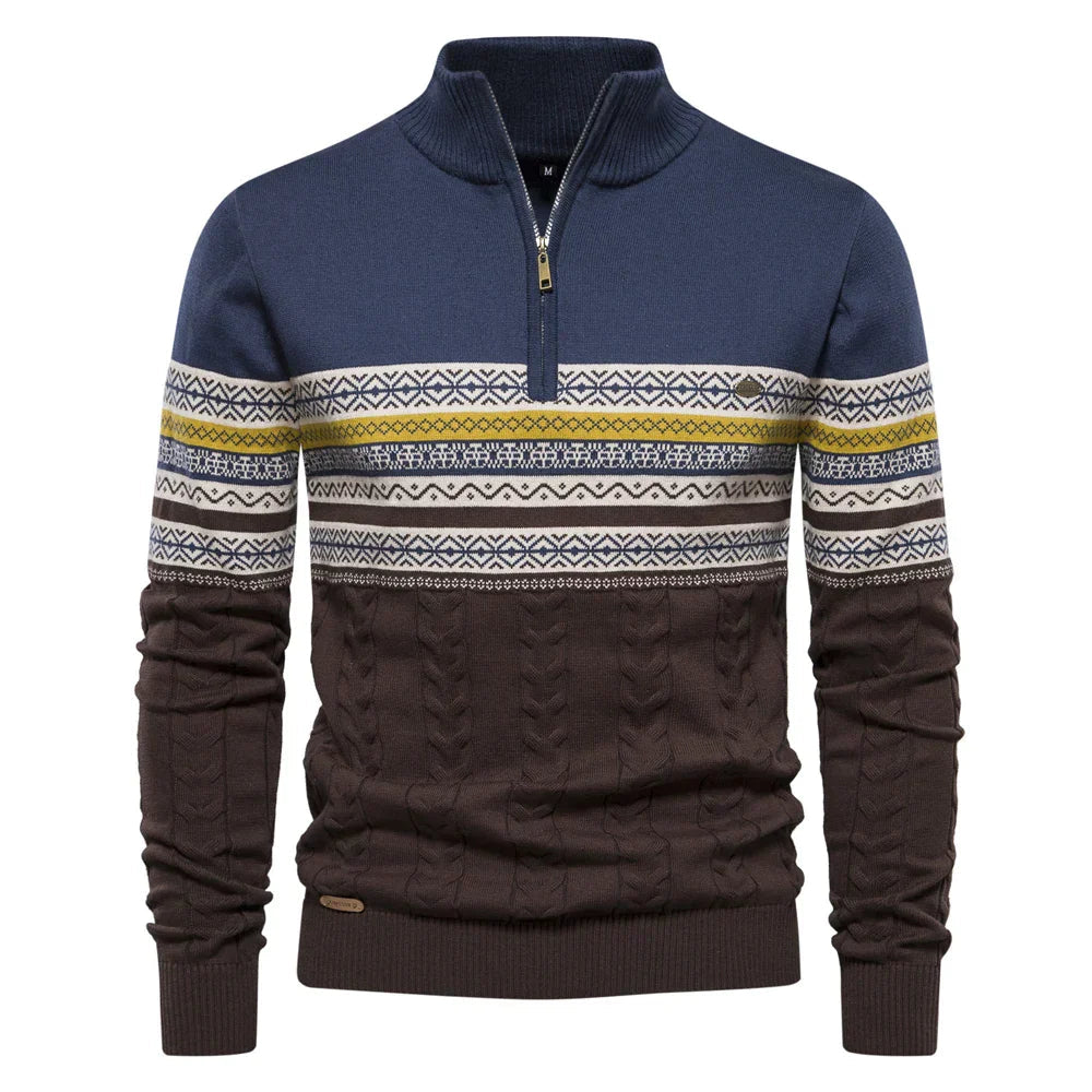 Men's Knitted Sweater with Retro Pattern