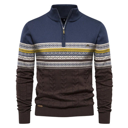 Men's Knitted Sweater with Retro Pattern