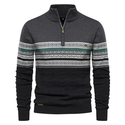 Men's Knitted Sweater with Retro Pattern