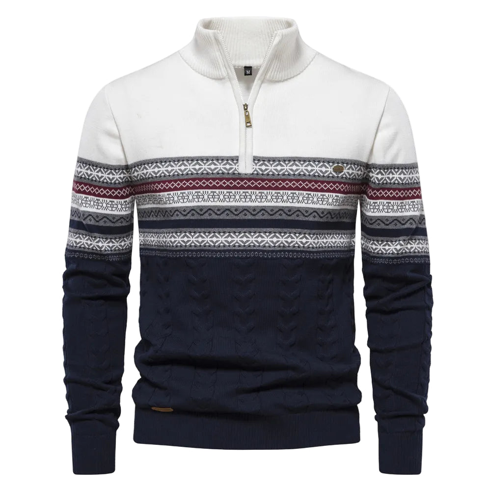 Men's Knitted Sweater with Retro Pattern