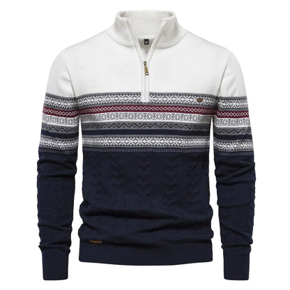 Men's Knitted Sweater with Retro Pattern
